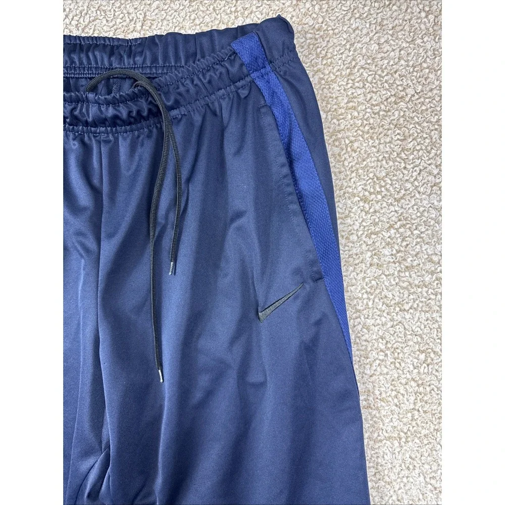 Nike Track Pants Mens Large Navy Blue with Blue Vented Mesh Stripe 940241-471